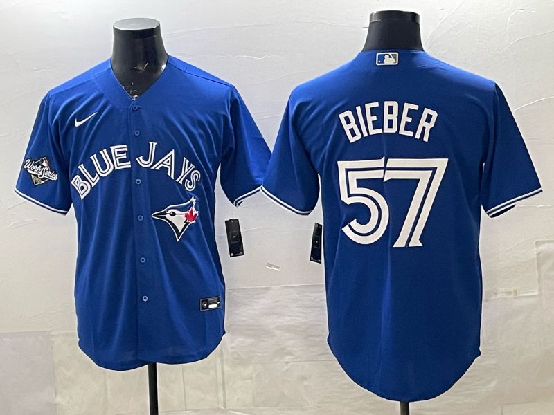 Men Toronto Blue Jays #57 Bieber Blue 2026 Nike Game MLB Jersey 003